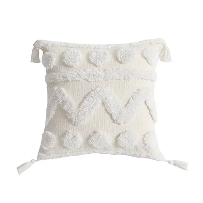 DecorBites™ Geometric Tufted Tassel Cushion Cover 30x50cm