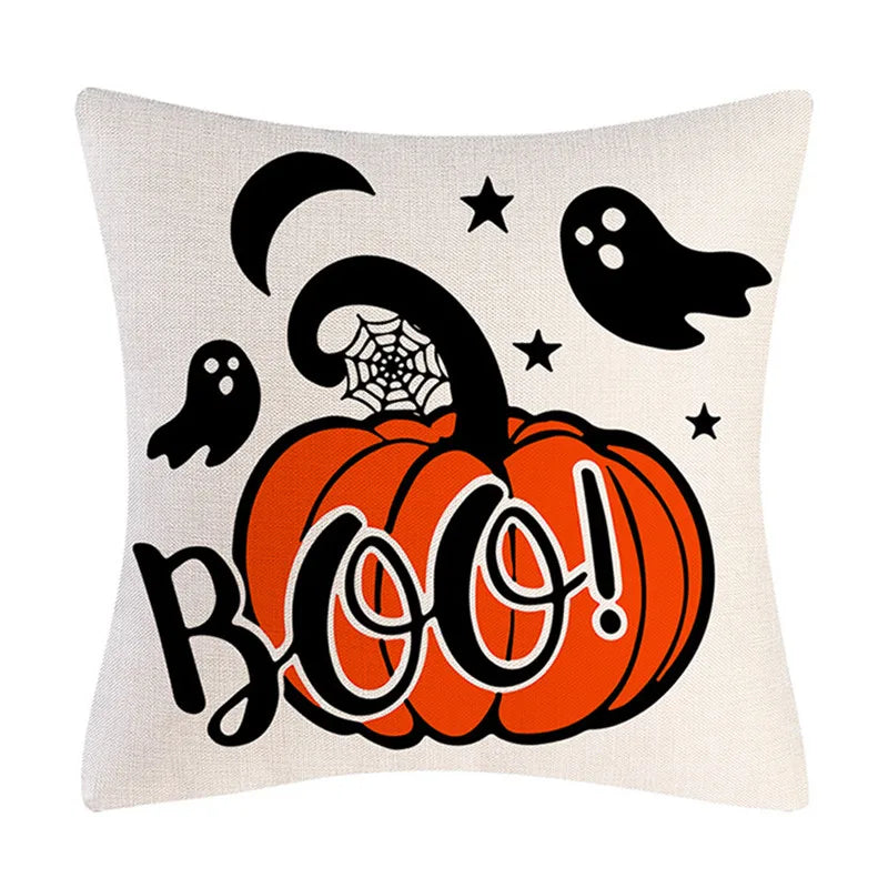 Linen Trick Treat Cushion Cover