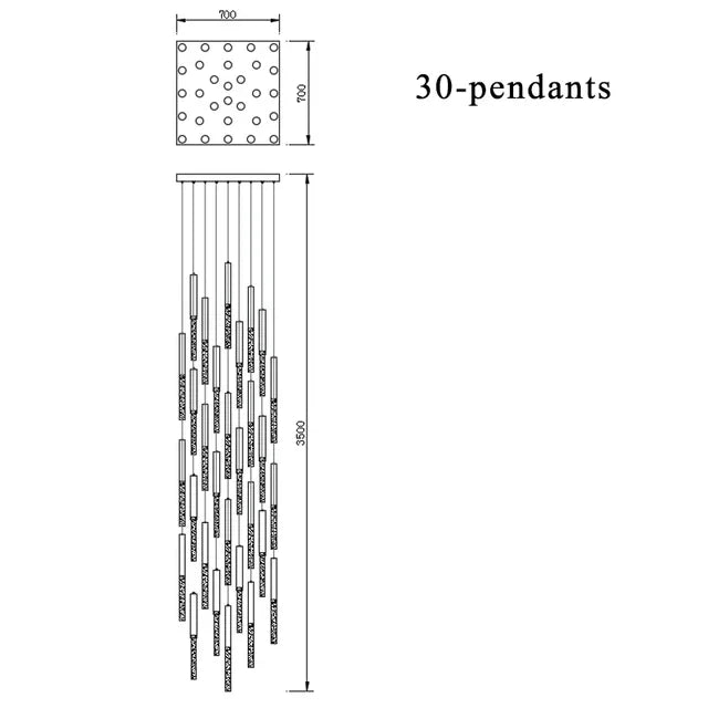 DecorBites™ Crystal LED Chandelier: Stylish Lighting for Staircase & Living Room