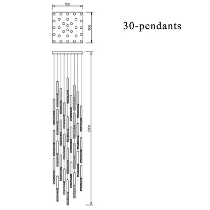 DecorBites™ Crystal LED Chandelier: Stylish Lighting for Staircase & Living Room