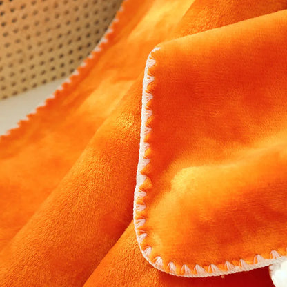 DecorBites™ Double-Layer Warm Blanket: Flannel & Lamb Wool Sofa Blanket