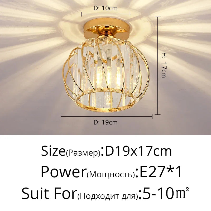DecorBites™ Crystal Glass LED Chandelier for Modern Living, Study, and Aisle Lighting