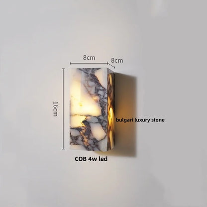 DecorBites™ LED Wall Light Fixture Bedroom Balcony Hallway Waterproof Square Terrazzo Bedside Lamp