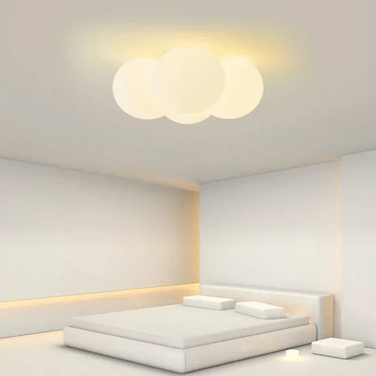DecorBites™ Glass Ball Milky White Chandelier for Home Decor Fixture