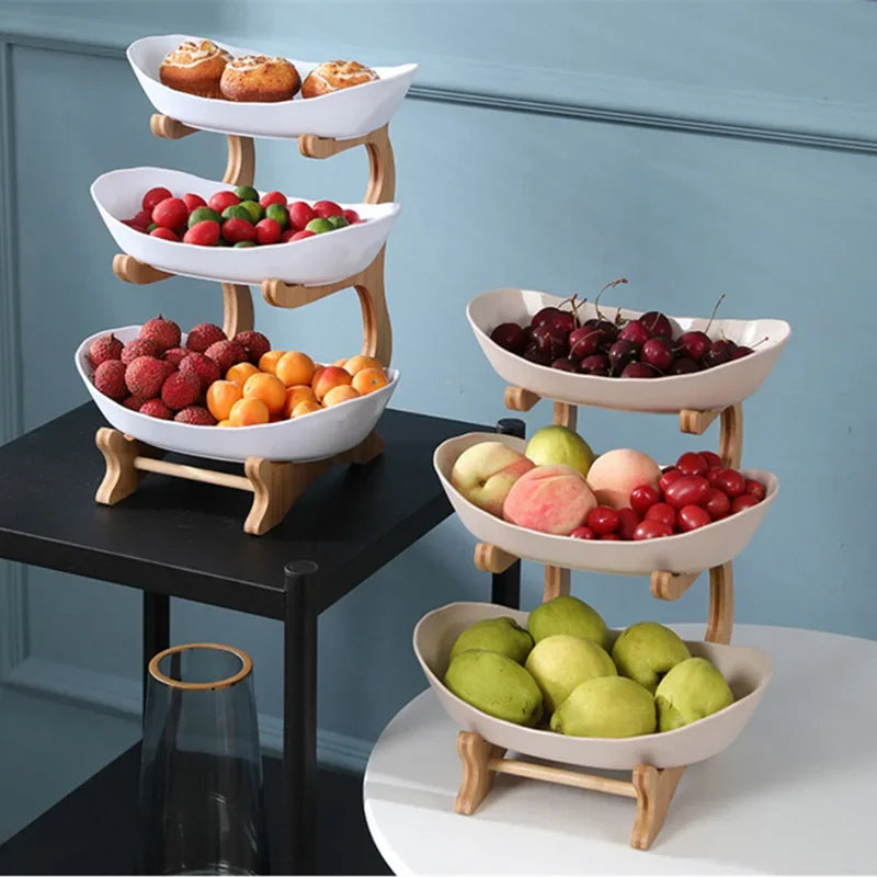 DecorBites™ 3-Layer Table Plates Set: Dinnerware, Fruit Bowl, Snack Stand, Cake Plate, Salad Bowl