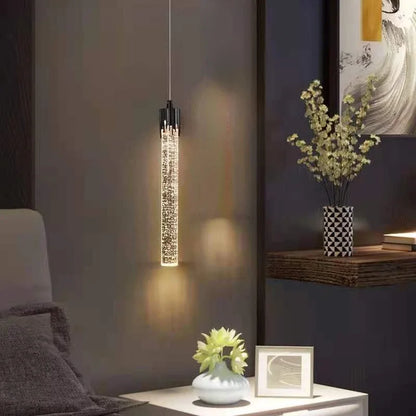 DecorBites™ Crystal LED Pendant Light: Modern Hanging Bar Lamp for Bedroom, Living Room, & Home Decor