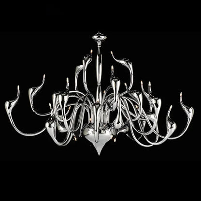 DecorBites™ Iron Swan Pendant Chandelier for Restaurant Living Room Bedroom with LED G4 Candle
