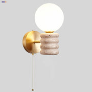 White Glass Wall Lamp Japanese Style Foyer