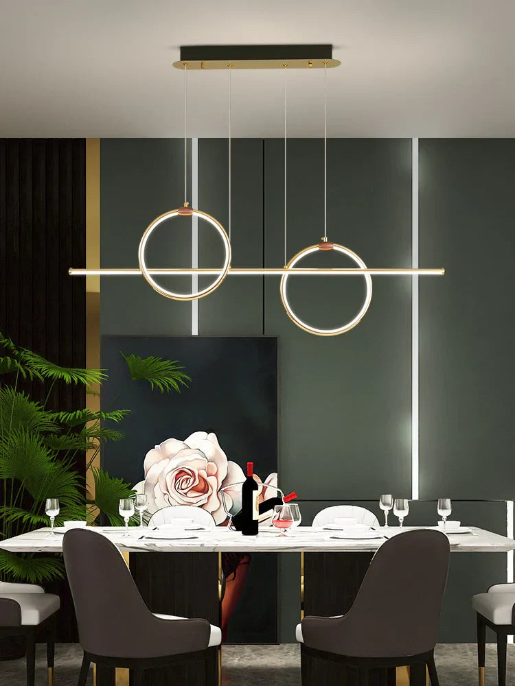 DecorBites™ Gold Luxury Ring Pendant Chandelier for Modern Villa and Home Decor