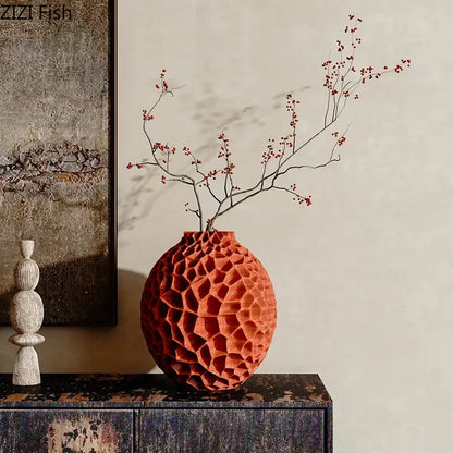 DecorBites™ Honeycomb Texture Vase for Artificial Flower Arrangement