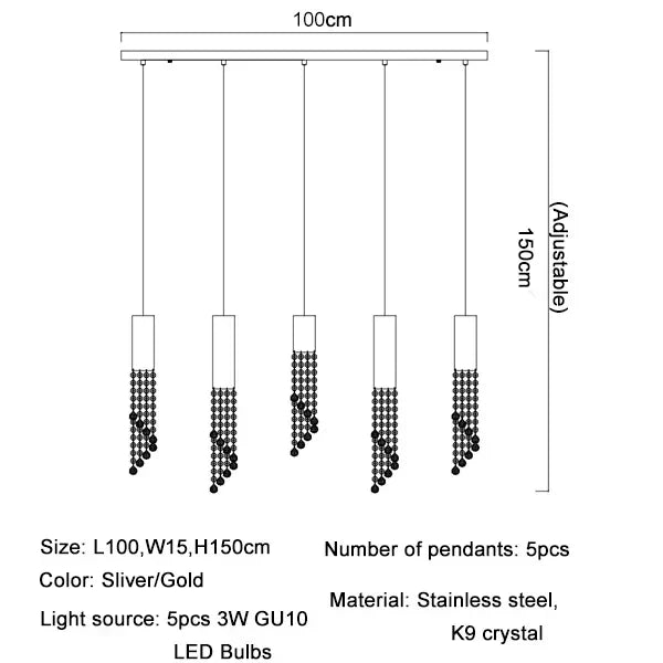 DecorBites™ Crystal LED Chandelier: Modern Luxury Staircase Hanging Fixture for Indoor Spaces