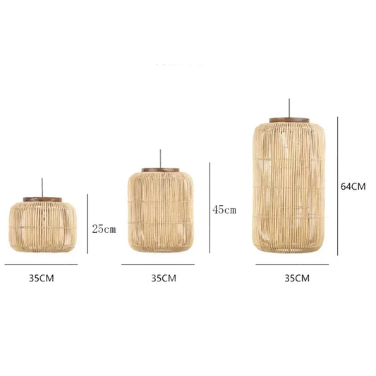 DecorBites™ Rattan Pendant Light Teahouse Chandelier