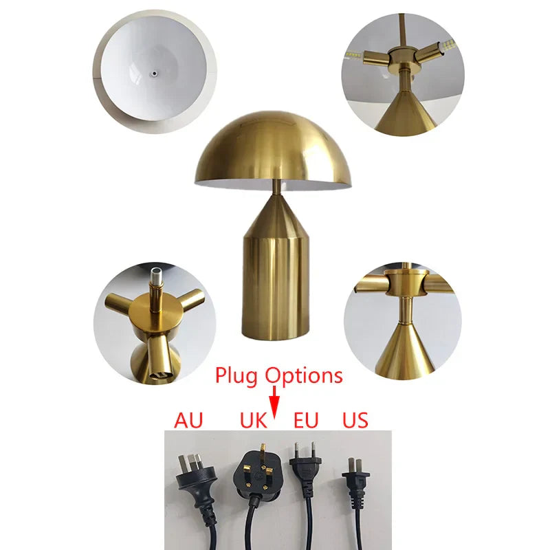 Gold Iron Mushroom Lamp