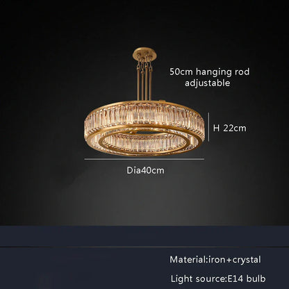 DecorBites™ Gold Crystal Ceiling Chandelier LED Light Fixture for Luxury Home Decor