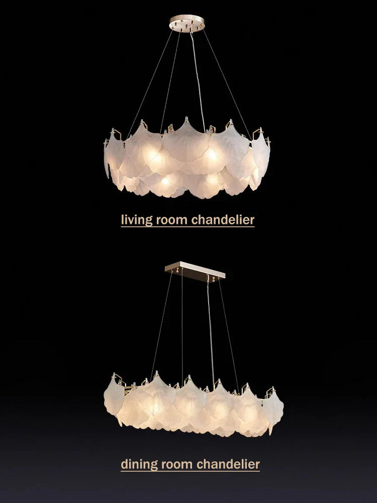 DecorBites™ Glass Chandelier LED Circle Pendant Lights for Modern Luxury Living & Dining Decor