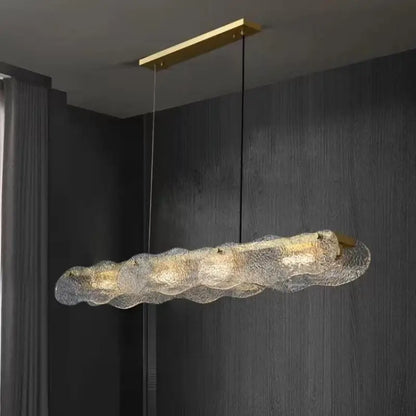DecorBites™ Art Glass Dining Table Chandelier: Modern Luxury LED Hanging Light Fixtures