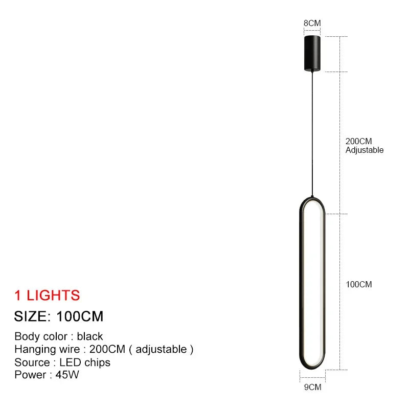 Sleek LED Pendant Chandelier