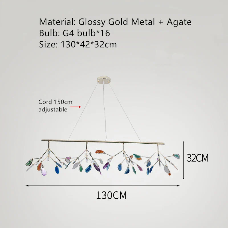 DecorBites™ Agate LED Wall Lamp Sconces Gold Metal Surface Mount E14 G4 Bulb