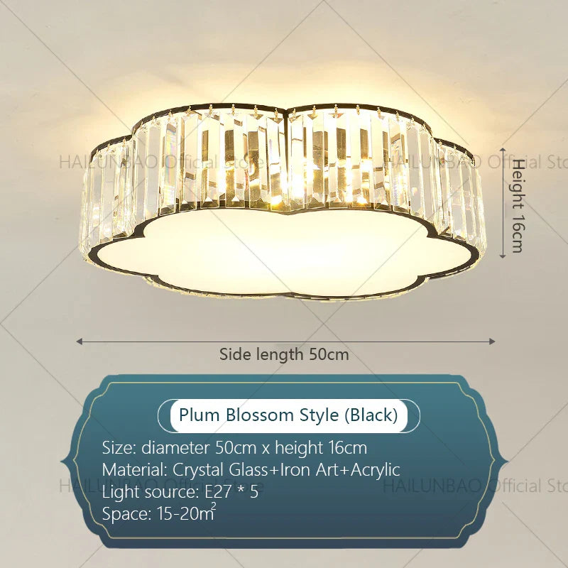DecorBites™ Crystal Zen Ceiling Light for Living Room, Bedroom, and Dining Room