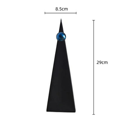 DecorBites™ Geometric Triangle Blue Ball Ornament: Abstract Decorative Figurine