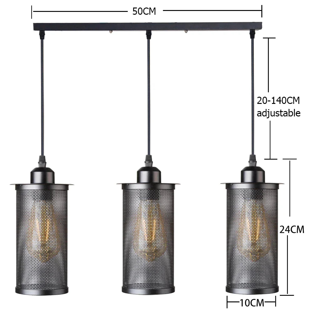 Black Iron Cage Pendant Light