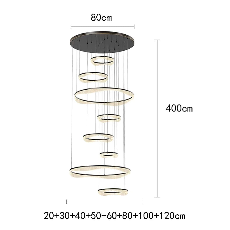 Modern Sculptural Ring Pendant Light Chandelier