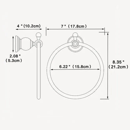 DecorBites™ Crystal Towel Holder: Elegant Chrome Towel Ring for Classic Bathroom, Wall Mounted Rack