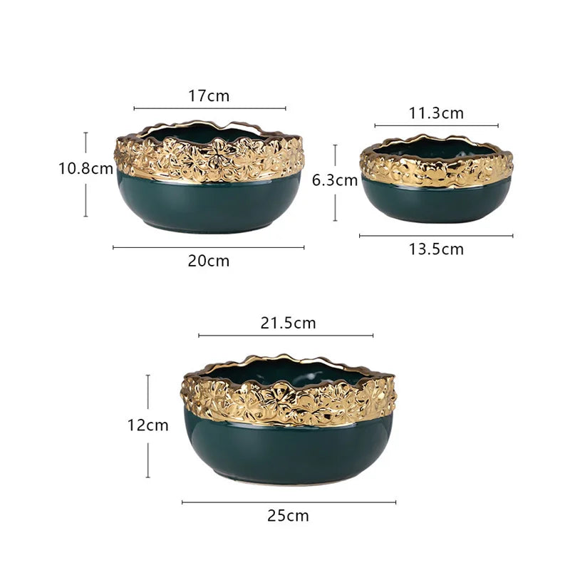 Gold Edge Ceramic Planter