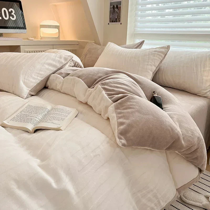 Fleece Warm Bedding Set