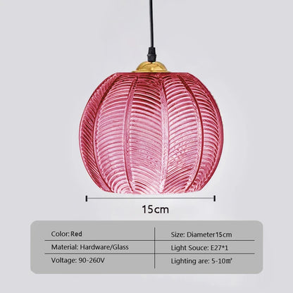 DecorBites™ Glass Pendant Light Green Leaf Pattern
