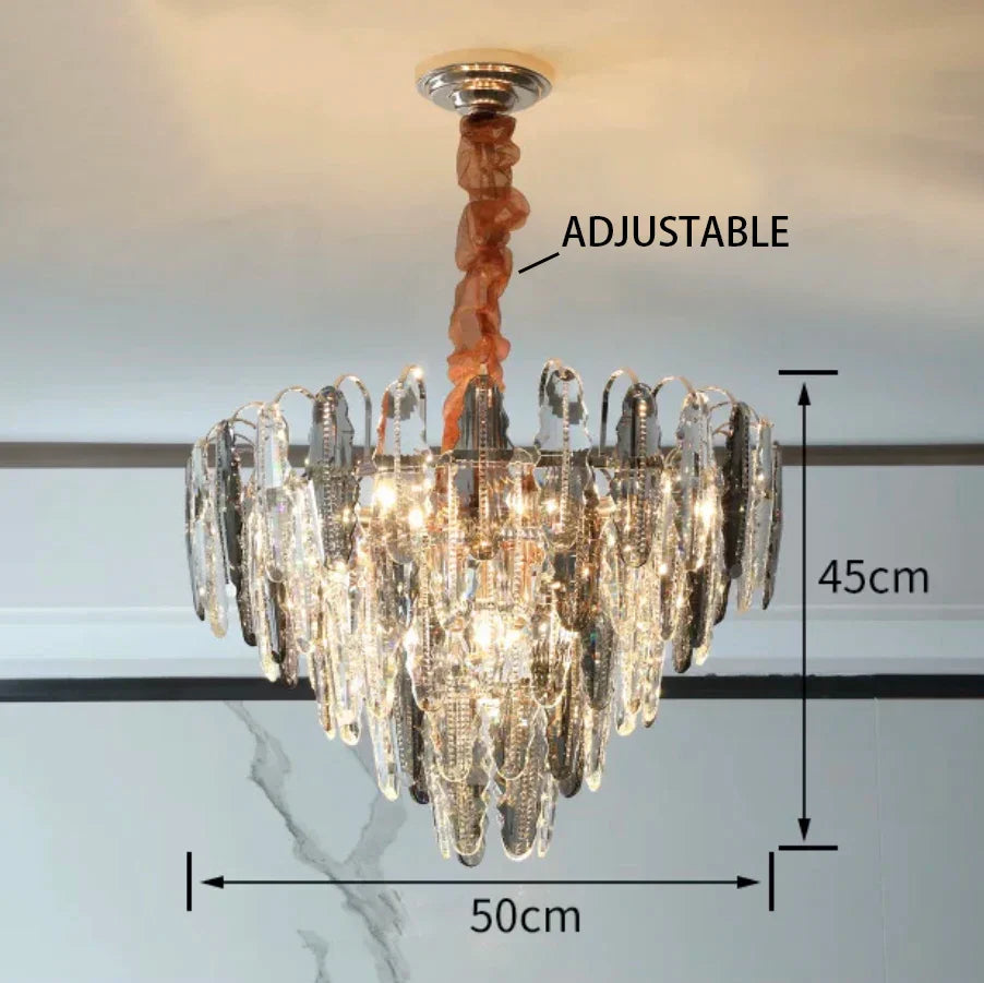 Crystal Leaf Chandelier 150cm Duplex Design