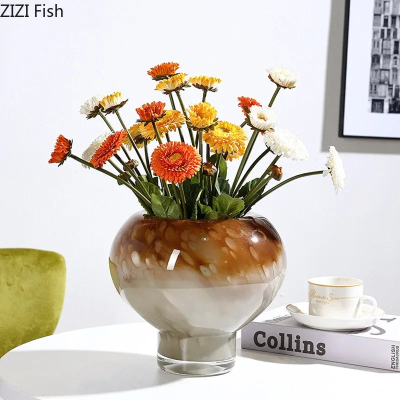 Gradient Circle Glass Vase