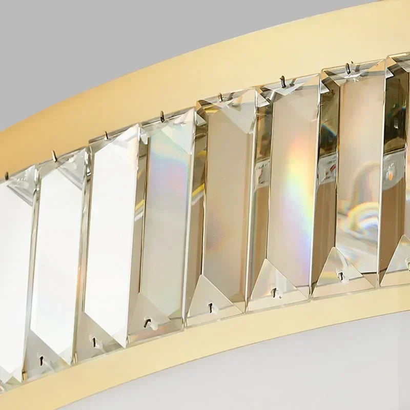 Gold Crystal LED Ceiling Chandelier 100cm Bright