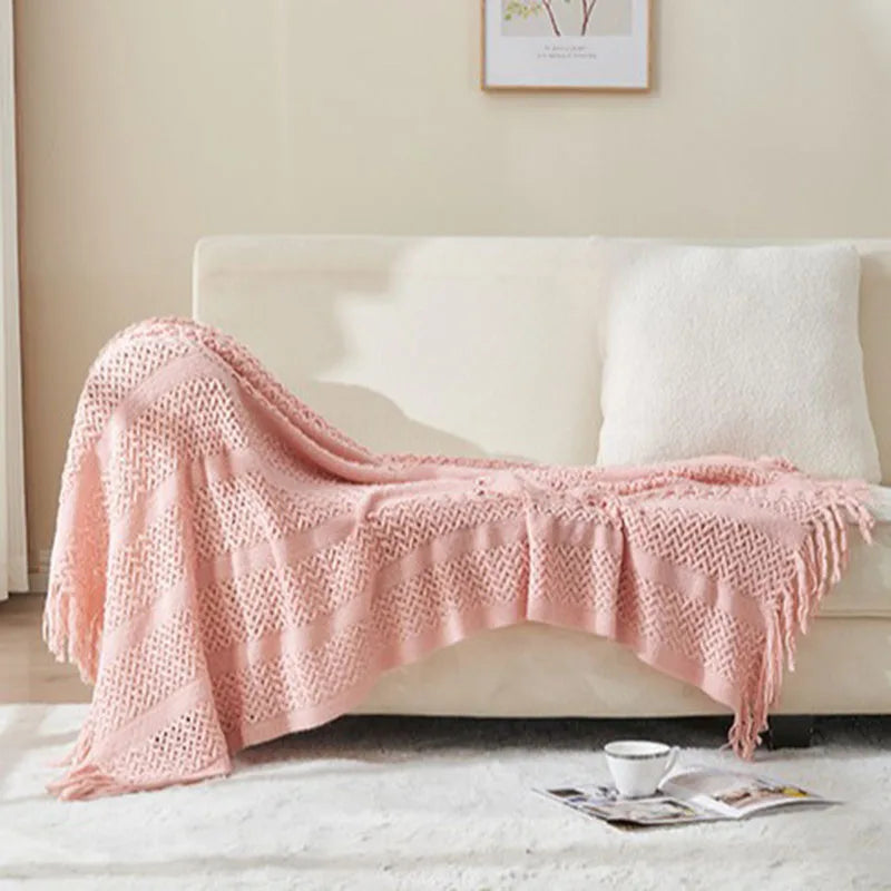 Solid Color Knit Blanket