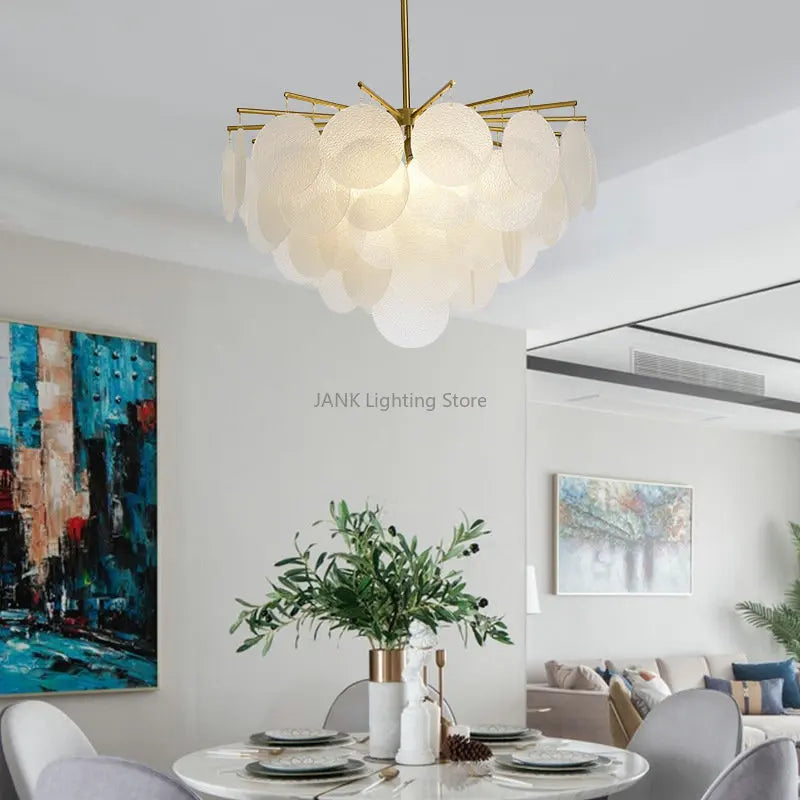DecorBites™ Glass LED Chandelier 50cm Diameter for Living Room, Dining, Island - Lighting Fixtures