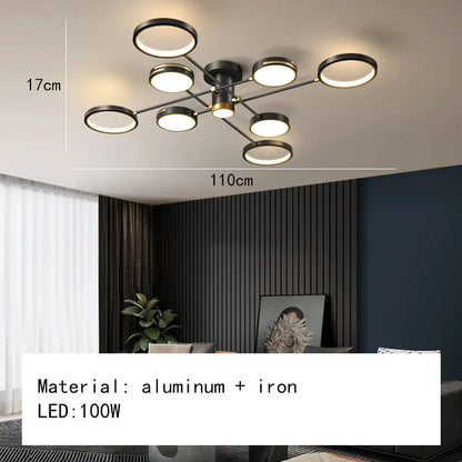 Minimalist Gold Black Chandelier