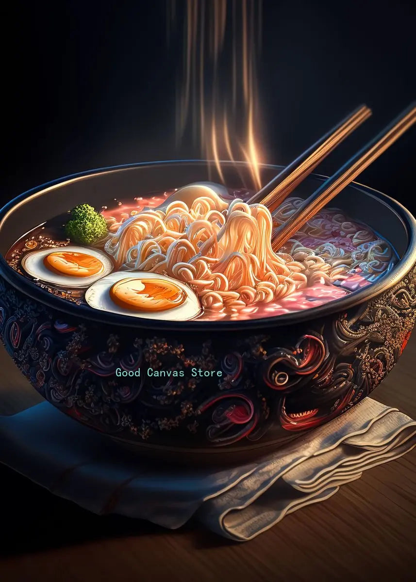 Neon Food Canvas Art