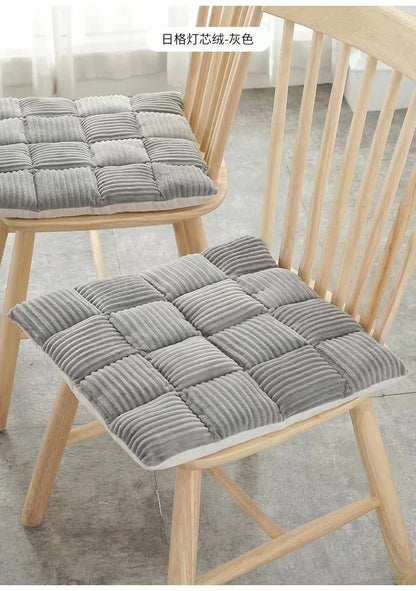 DecorBites™ Corduroy Cushion: Plaid Thickened Office Chair, Dining Chair, Sofa Floor Cushion