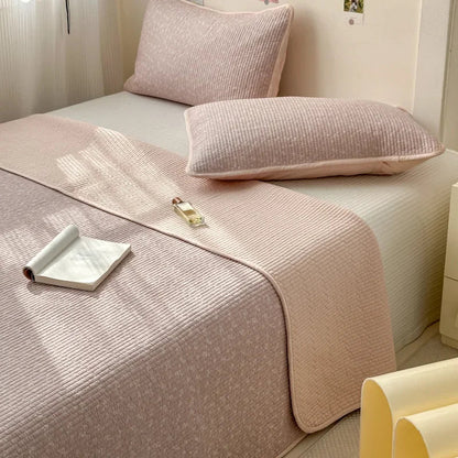 DecorBites™ Double-Sided Cotton Bed Cover Quilted Tatami Mat, Soft & Anti-Slip Mattress