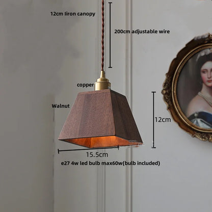 DecorBites™ LED Wood Pendant Light Fixture | Adjustable Hanging Lamp for Home Decor