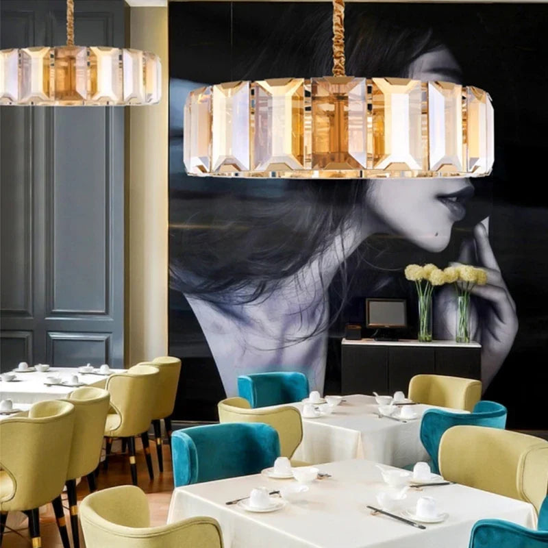 DecorBites™ Crystal Pendant Chandelier - Ideal for Living Room, Bedroom, Kitchen, or Wine Shop.