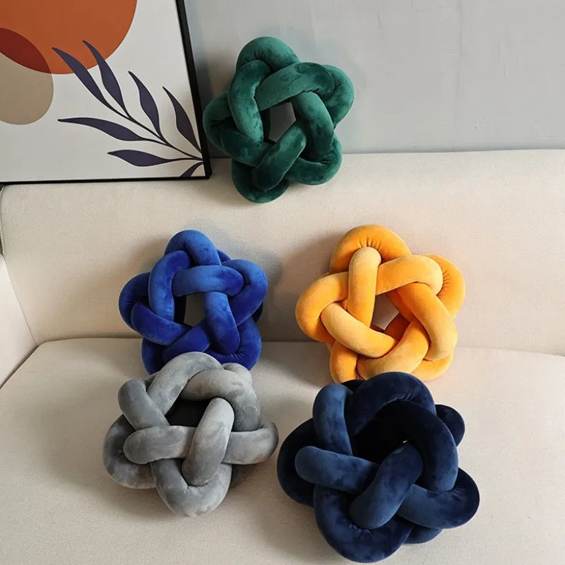 Blue Knot Ball Pillows