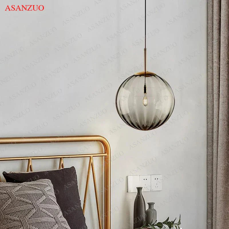 DecorBites™ Glass Ball Pendant Lamp: Modern Nordic LED Lighting for Home, Restaurant, Living Room