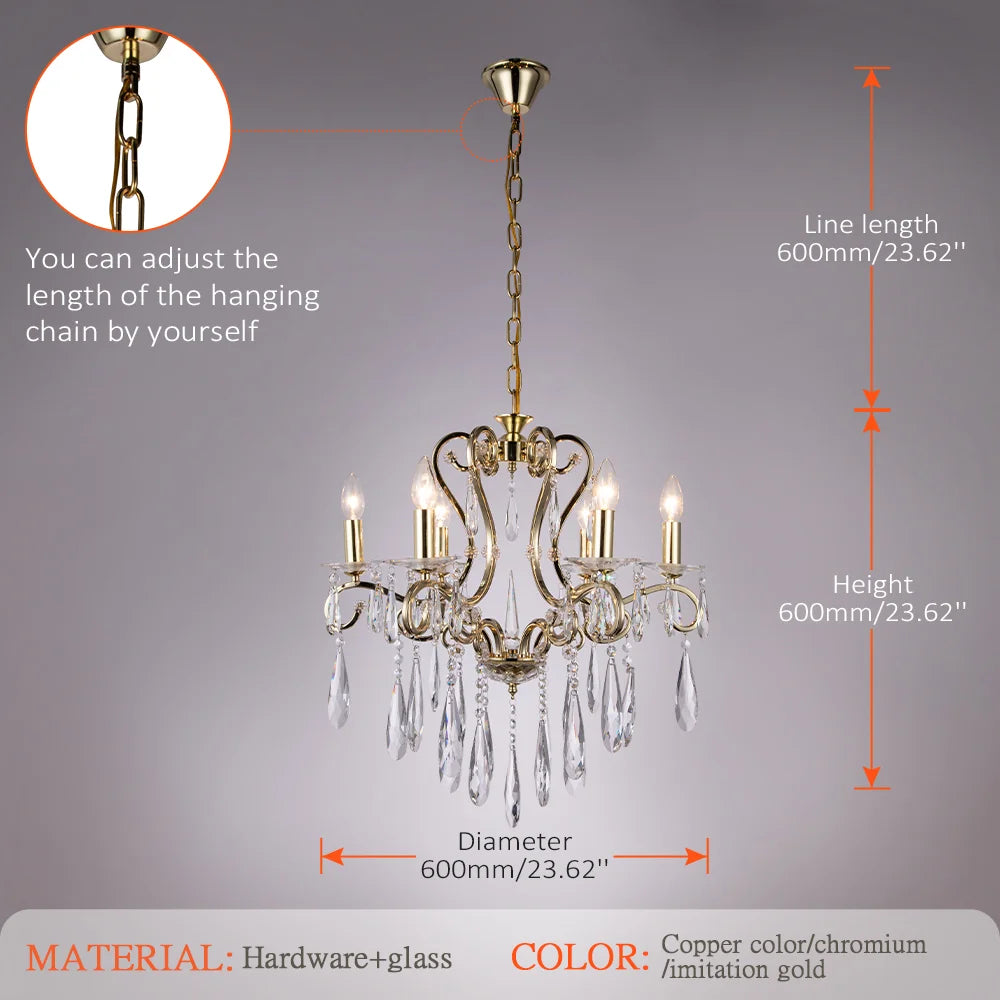 DecorBites™ Crystal LED Chandelier for Kitchen Dining Living Bedroom Room