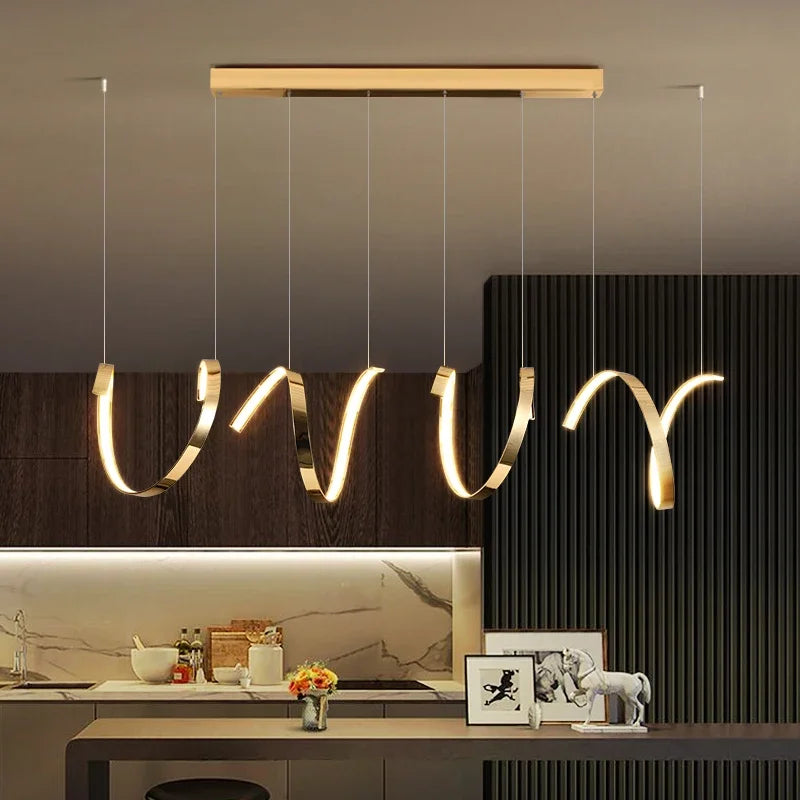 Gold Irregular LED Pendant