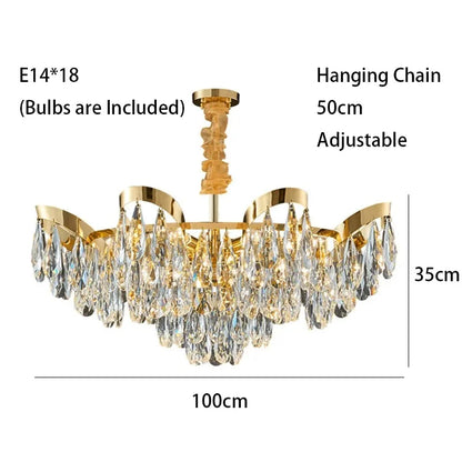 DecorBites™ LED Sunflower Crystal Ceiling Chandelier for Home Decor and Lighting Fixture