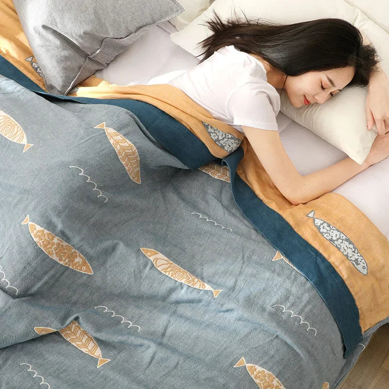 Cotton Fish Gauze Blanket