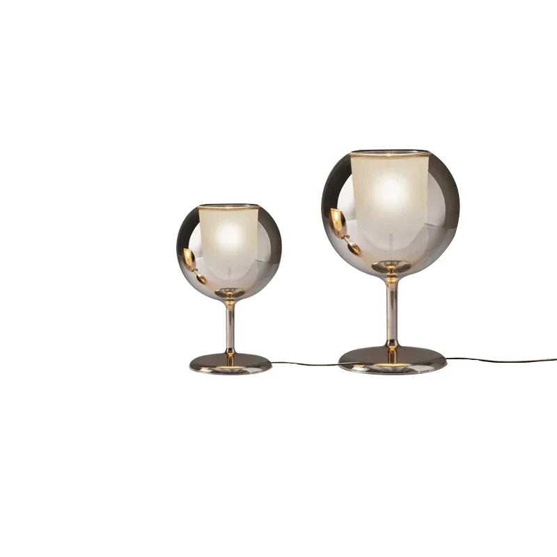 Gold Chrome Glass Table Lamp