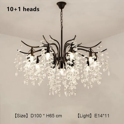DecorBites™ Crystal Chandelier: Modern Minimalist Luxury LED Lighting for Living Room and Bedroom