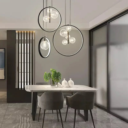 DecorBites™ Glass Bubble LED Ceiling Chandelier for Dining Room and Cloths Store